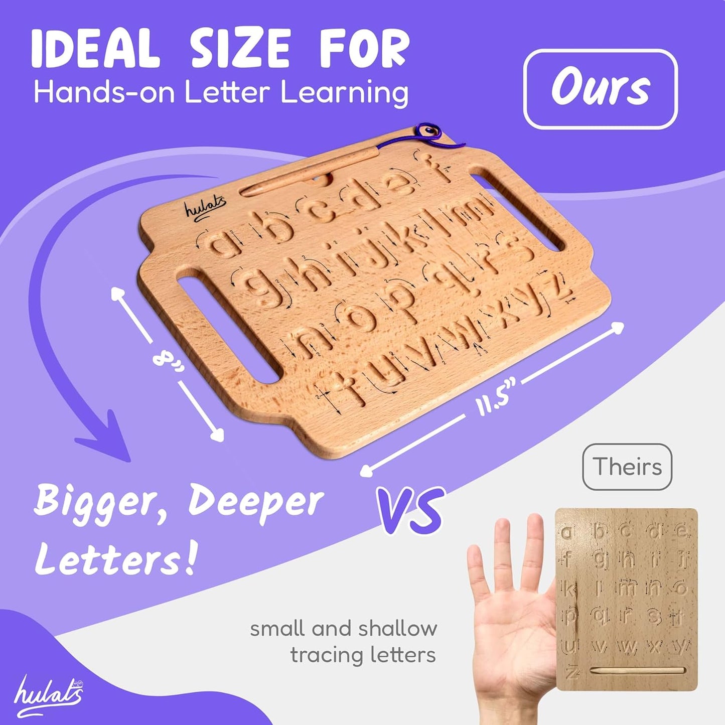 Hulats Learn to Write - Portable Wooden Alphabet Tracing Board