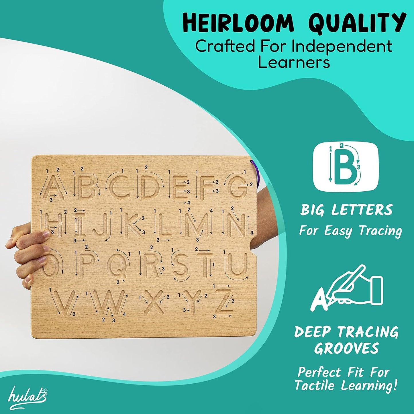 Hulats Learn to Write with Direction Arrows - Number & Letter Tracing Boards for Kids Ages 3-5